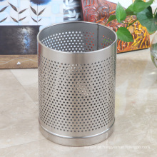 Round Hole Stainless Steel Round Open Top Garbage Bin (JA-12LB)